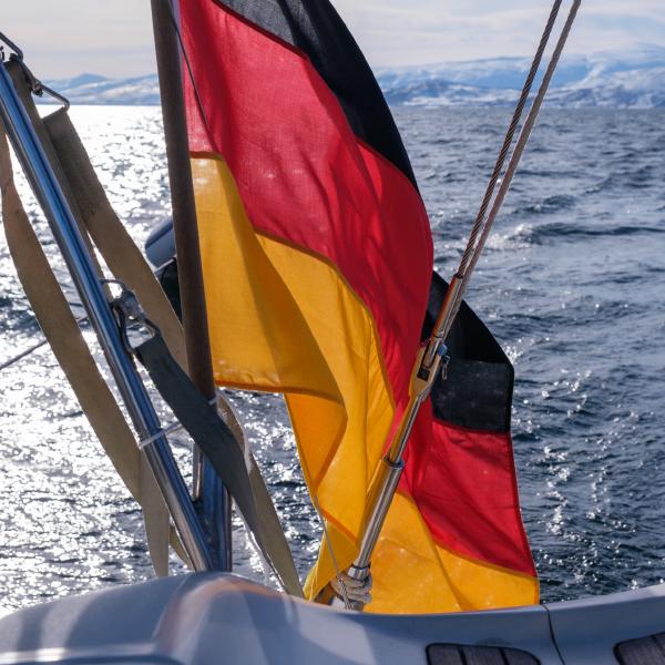 Flying the German flag